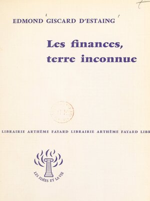 cover image of Les finances, terre inconnue